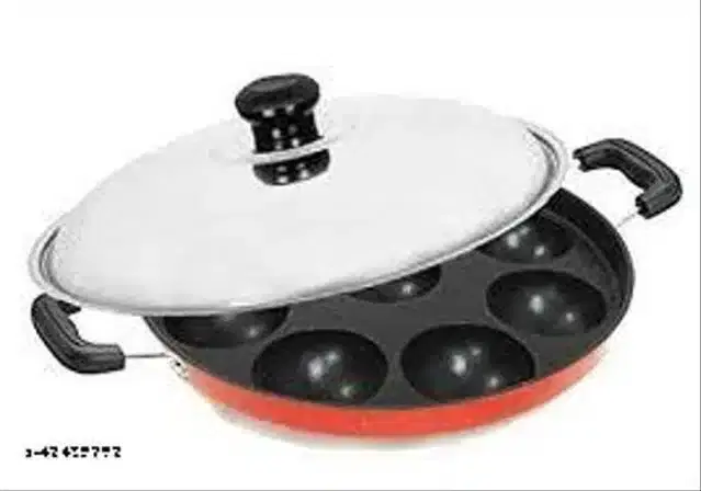 Aluminium Appam Maker with Lid, Red