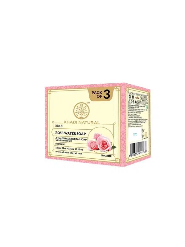 Khadi Natural Rosewater Soap 3X125 g (Pack Of 3)