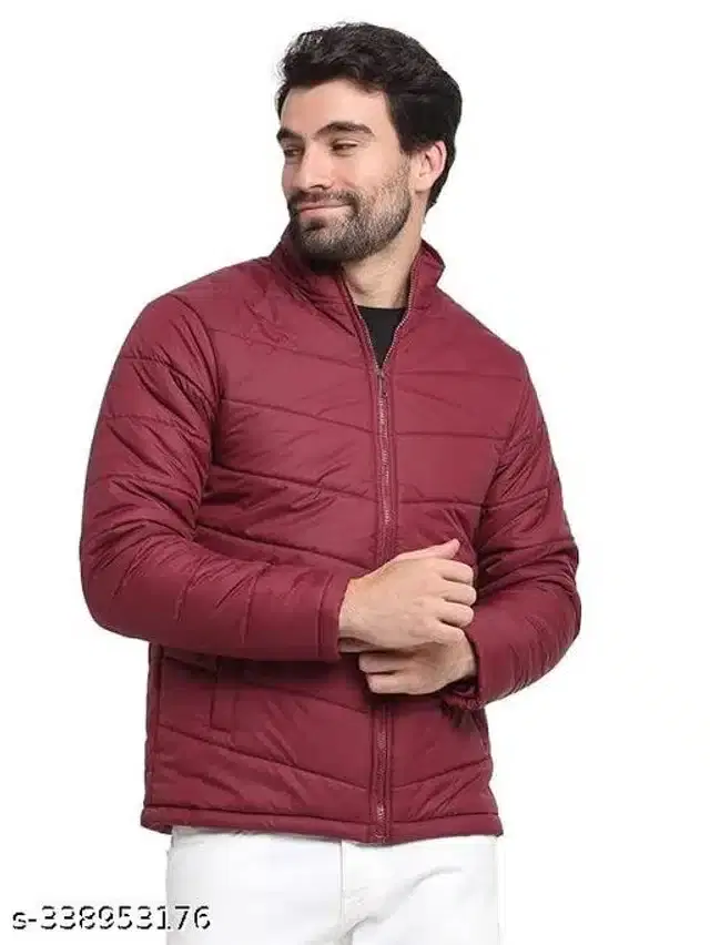 Polyester Jacket for Men (Maroon, XL)