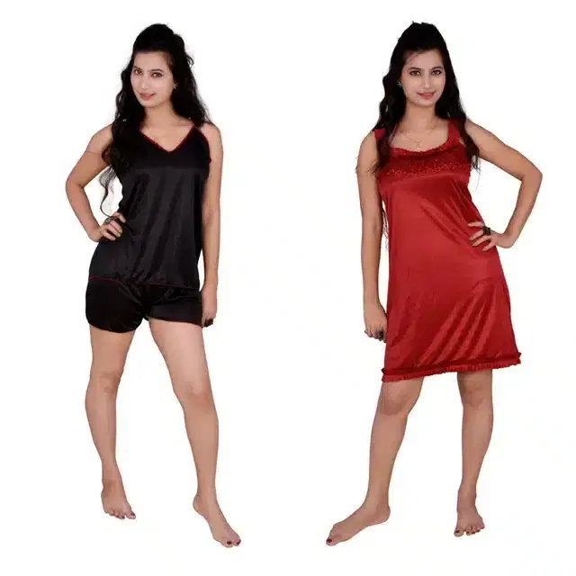 Babydoll for Women, Pack of 2 (Multicolor, Free Size)