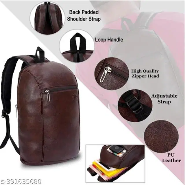 Polyester Backpack for Kids, Dark Brown, 21 L