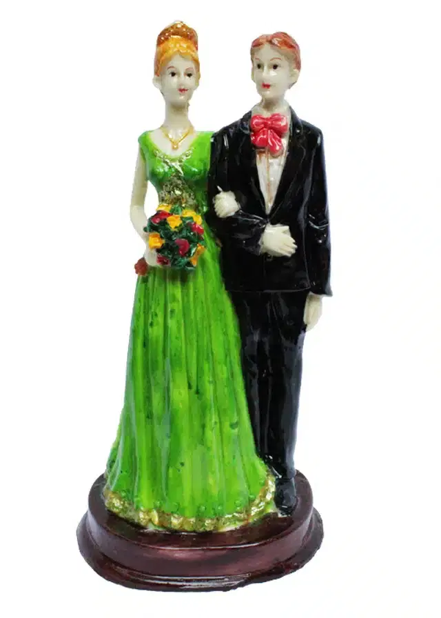 Polyresin Loving Couple Showpiece, Multicolor, 22 cm