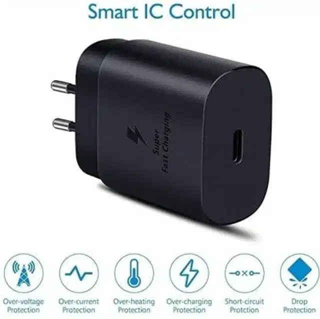 Type C Cable Fast Mobile Charger for Samsung Galaxy, Black