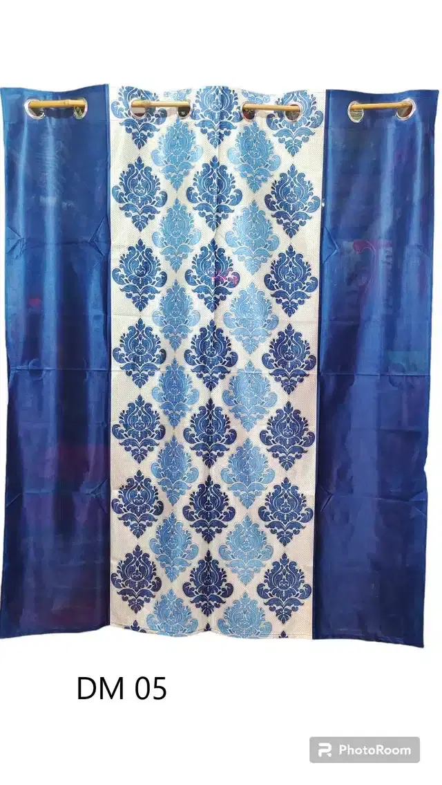 Printed Door, 7 feet & Two Window, 5 feet Curtains, Multicolor, Set of 2