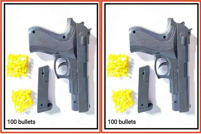 Plastic Gun Toys, 2 Pcs with 240 Pcs Bullets for Kids, Black & Yellow