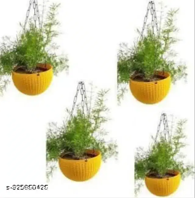 Hanging Flower Pots with Metal Chain, Multicolor, Pack of 4