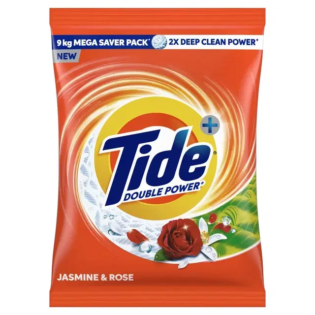 Tide Plus Double Power Jasmine & Rose Detergent Powder 9 kg
