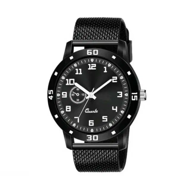 Casual PU Analog Watch For Men (Black) (MP-300)