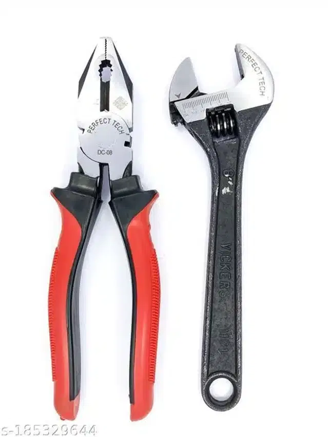 Combination Plier & Adjustable Wrench, Set of 2, Multicolor