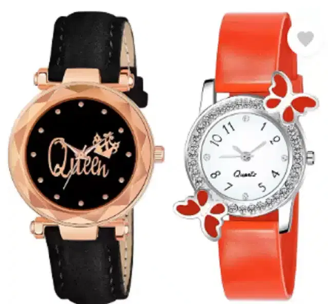 Analog Watch for Women, Pack of 2 (Multicolor)
