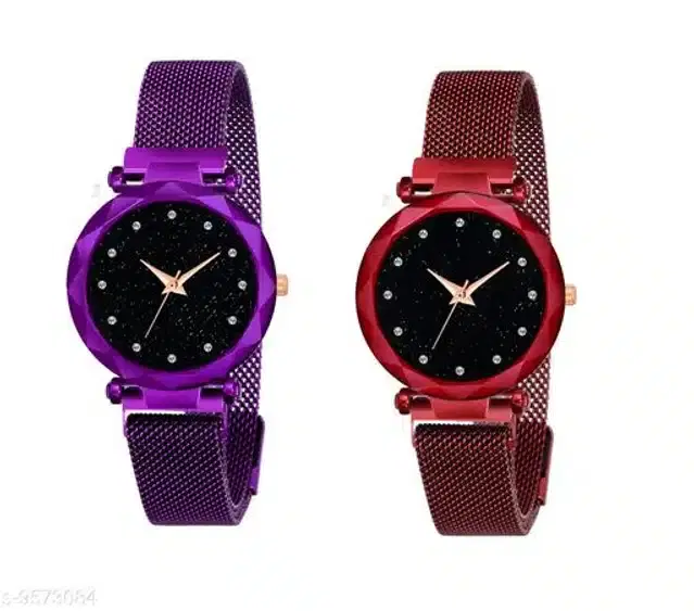 Analog Watch for Women, Pack of 2 (Multicolor)