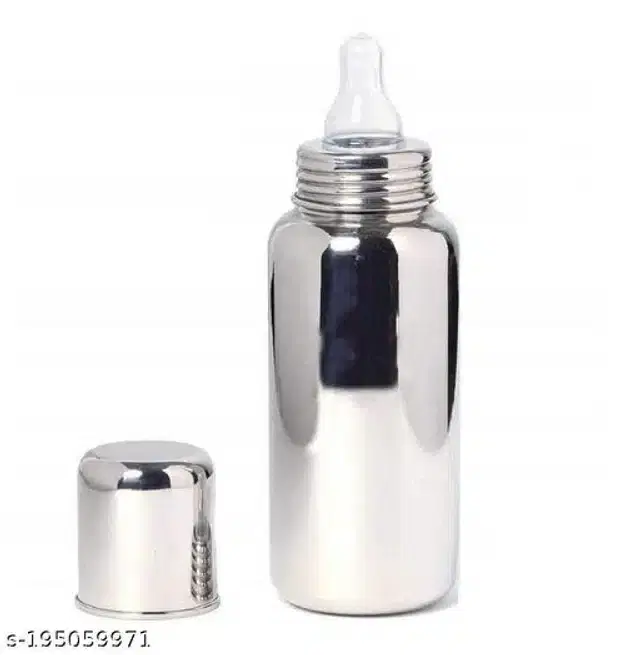 Stainless Steel Milk Bottle for Baby, Silver, 260 ml