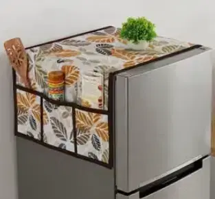 Waterproof Fridge Cover Brown Floral