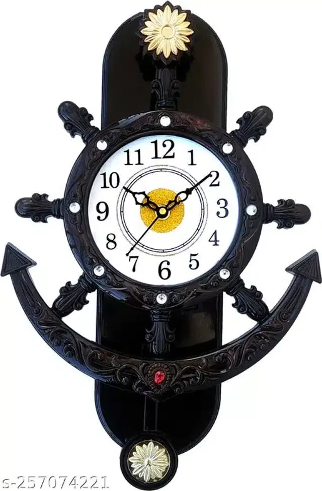 Plastic Analog Wall Clock, Multicolor