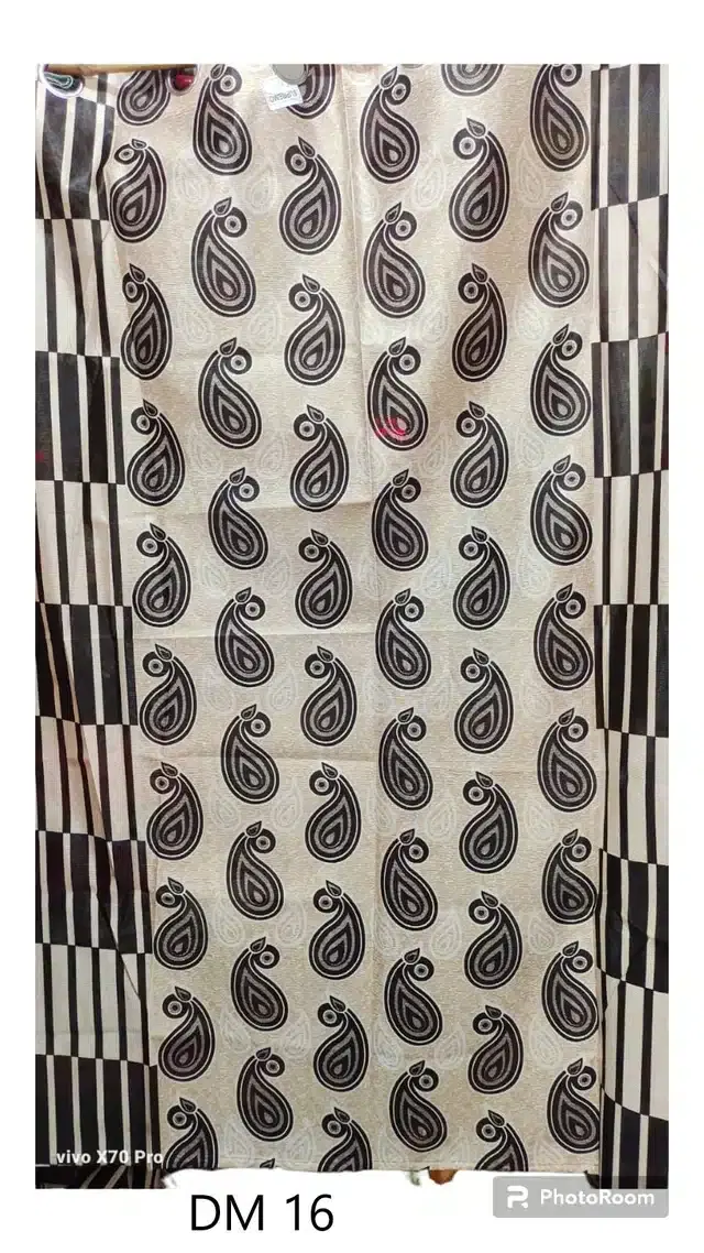 Printed Door, 7 feet & Two Window, 5 feet Curtains, Multicolor, Set of 2