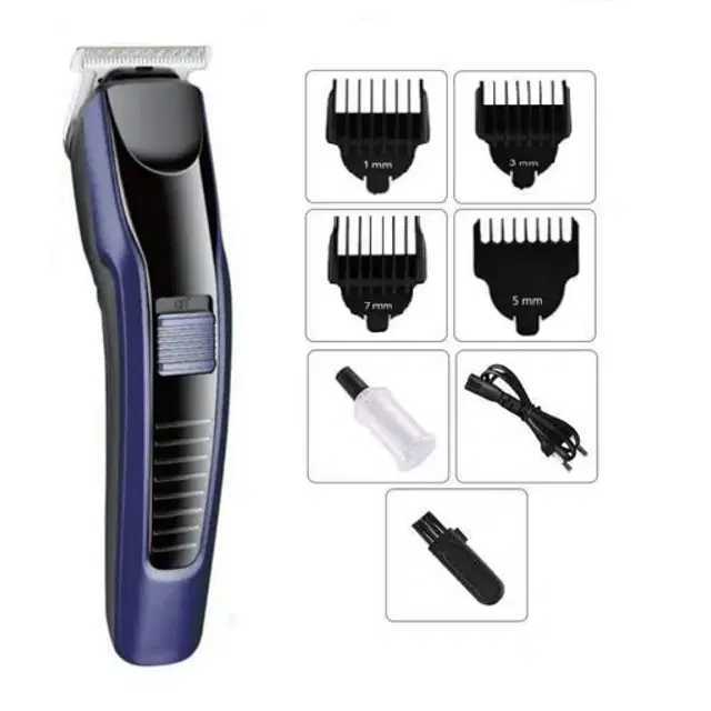 ABS Plastic Rechargeable Trimmer for Men, Navy Blue & Black