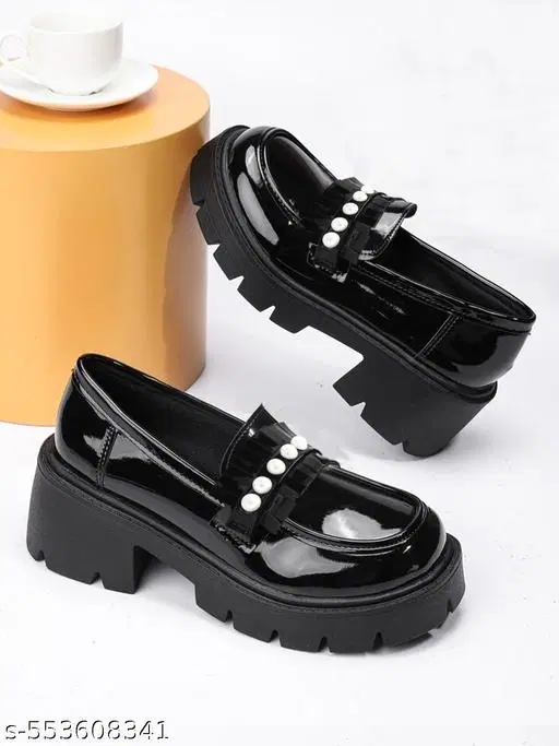 Shoetopia Girls Loafers - Black (11 to 12 Years)