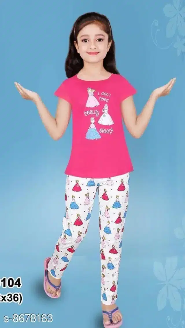 Nightsuit for Girls (Multicolor, 6-7 Years)