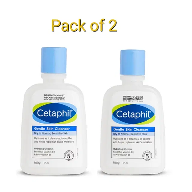 Cetaphil Gentle Skin Cleanser, 125 ml, Pack of 2