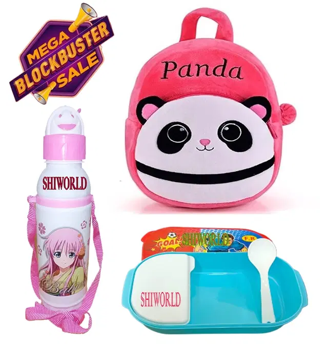 Kids Backpacks with Lunch Box & Water Bottle, Multicolor, Pack of 3