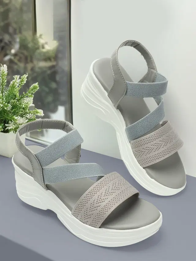 Sandals for Women (Grey, 7)