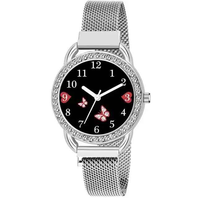 Analog Watch for Girls (Silver)