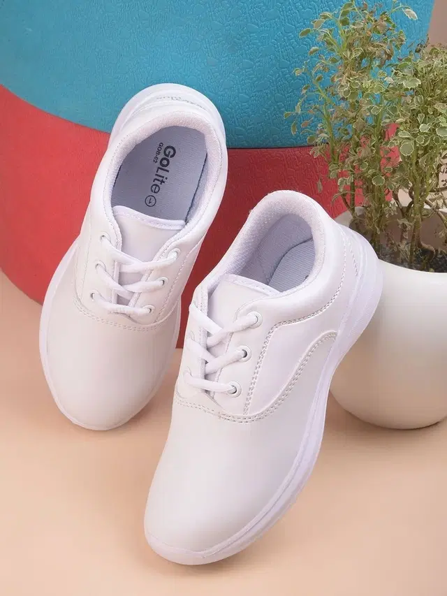 Action School Shoes for Boys (White, 4-5 Years)