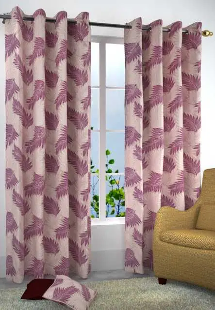 Homefab Polyester Curtains, Purple, 5 Feet, HF-147