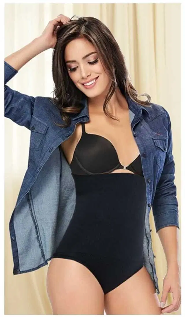 Women’s Cotton Lycra Tummy Control 4-in-1 Blended High Waist Tummy & Thigh Shapewear (S331)