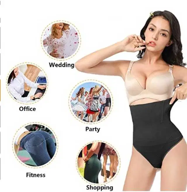 Women’s Cotton Lycra Tummy Control 4-in-1 Blended High Waist Tummy & Thigh Shapewear (S652)