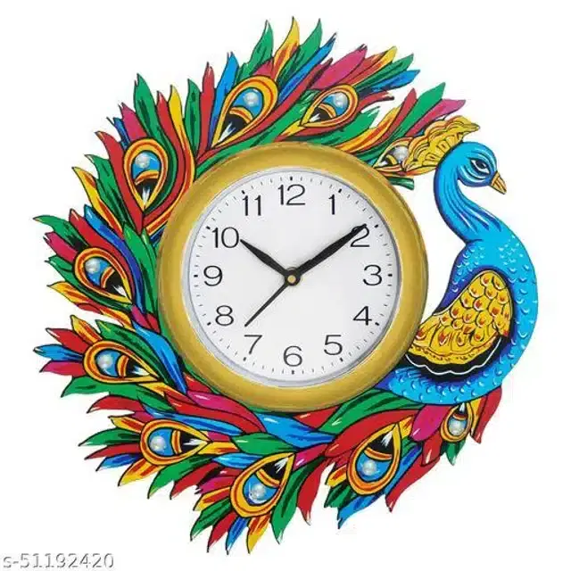 Wooden Wall Clock, Multicolor