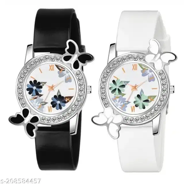 Analog Watch for Women, Pack of 2 (Multicolor)
