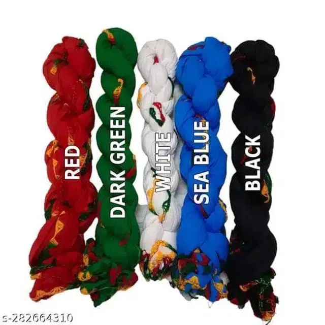 Dupatta for Women, Pack of 5 (Multicolor, 2 m)