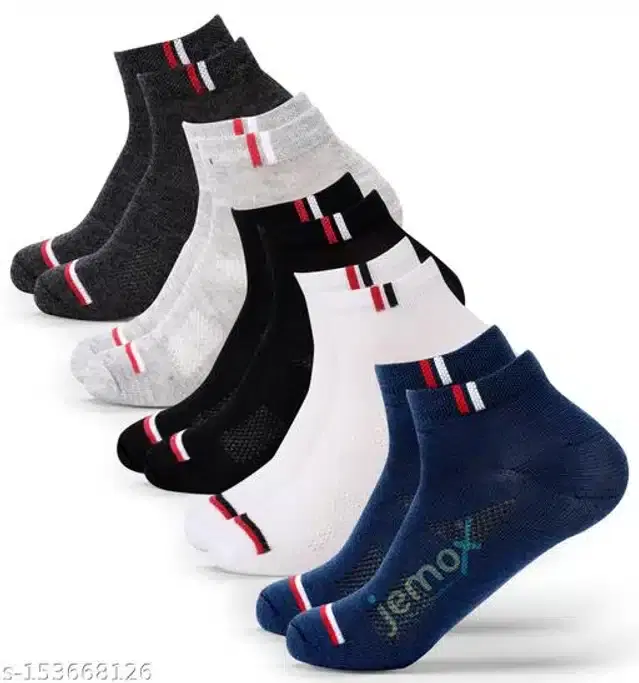 Cotton Blend Socks for Men, Set of 5 (Multicolor)