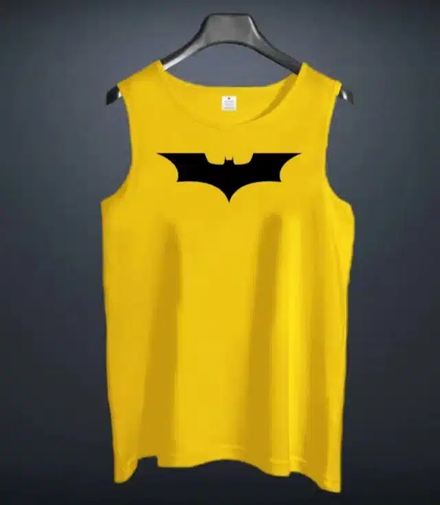 Polycotton Printed Vest for Men (Mustard, XL)