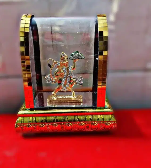 Hanuman Ji Idol Box Frame for Car Dashboard & Home Decor, Multicolor, 9x6 cm