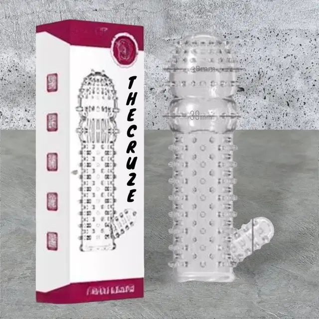 A R Silicone Crystal Dotted Condom for Men, Transparent