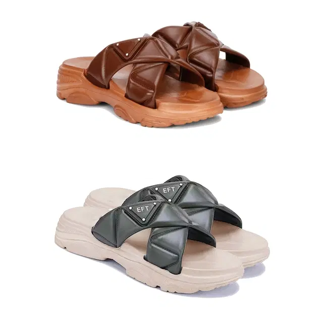 Combo of Sliders for Women, Set of 2 (Multicolor, 6)