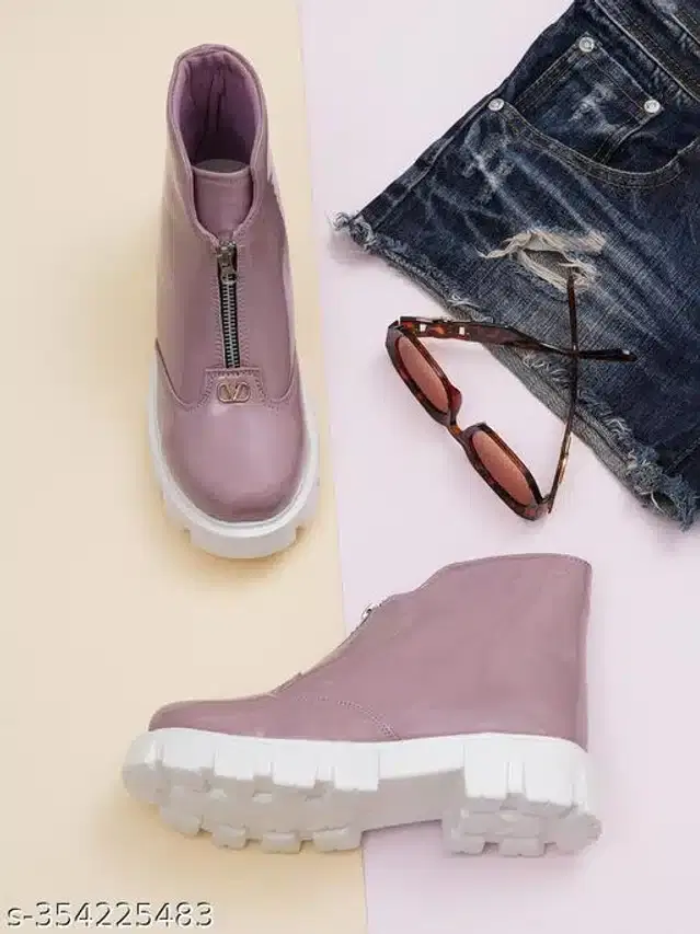 Boots for Women (Purple, 4)