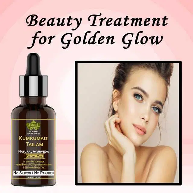 Haria Naturals Pure Kumkumadi Tailam For Radiant Skin For Brightens, Healthy & Glowing Skin 30 ml, B-15227