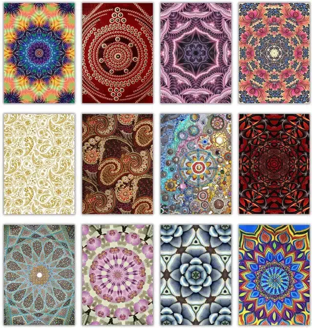 Designer Blank Greeting Cards, Multicolor, Pack of 12