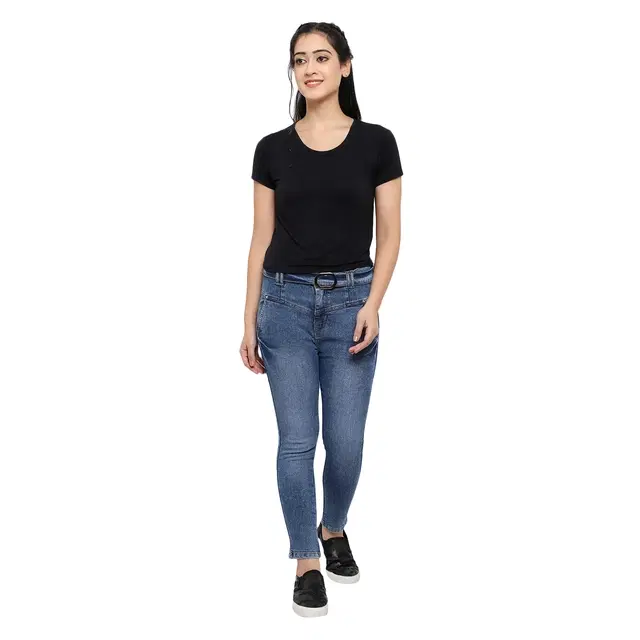 Denim Straight Fit Jeans For Women, Blue (28)