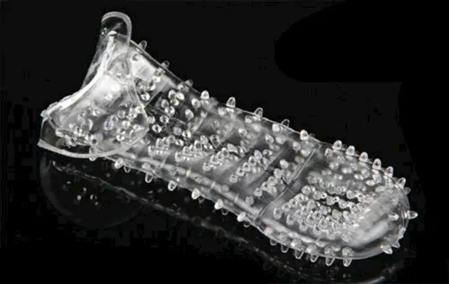 Crystal Dotted Reusable Condom for Men, Transparent