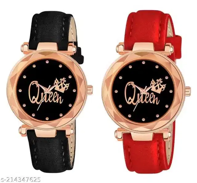 Analog Watch for Women, Pack of 2 (Multicolor)