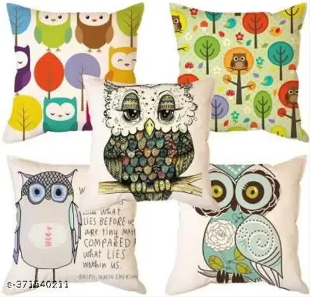 Cushion Cover for Home, Multicolor, 16x16 inches, Pack of 5