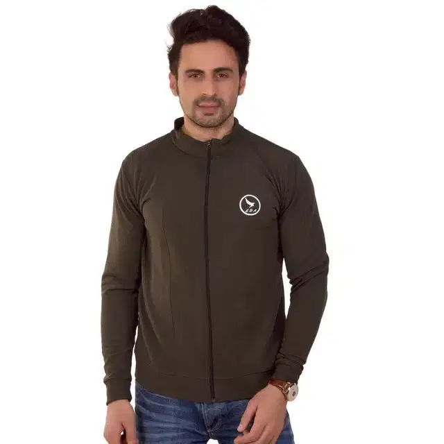 Men's Regular Jacket (Olive Green, L) (EA-18)