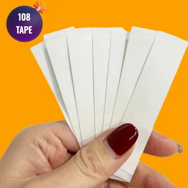 Acrylic Film Clothing 108 Double Sided Tape Strips, Transparent, Set of 1