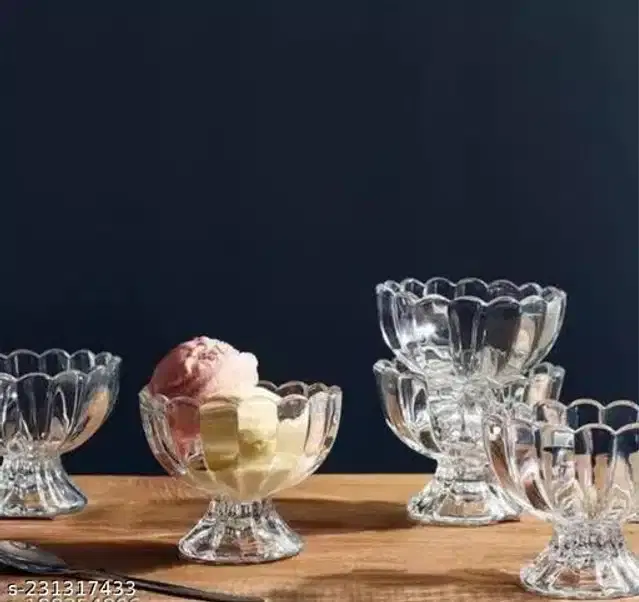 Plastic Kitchen Dessert Bowls, Transparent, 250 ml, Pack of 6