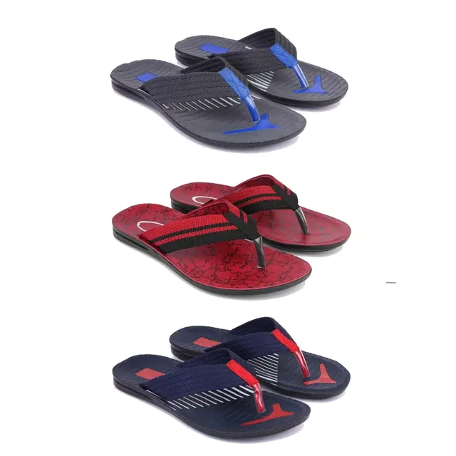 Combo of Flipflops for Men, Set of 3 (Multicolor, 9)