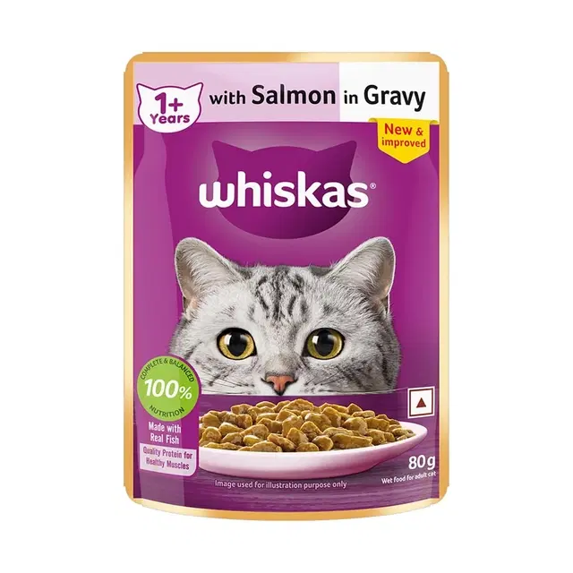 Whiskas Adult Salmon In Gravy 80G